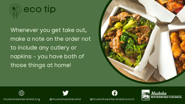 Whenever you get take out, make a note on the order not to include any cutlery or napkins – you have both of those things at home!
