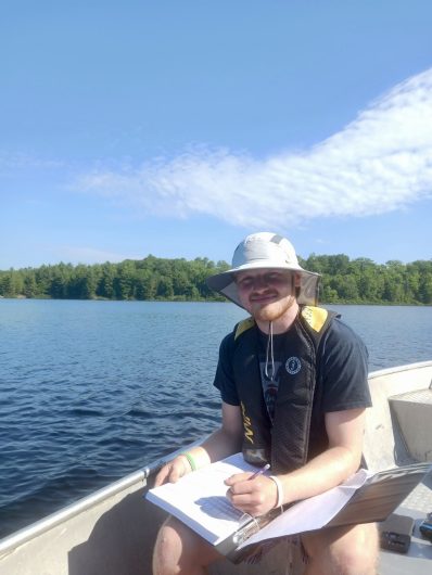 LYL staff Kieran Molony conducting shoreline surveys