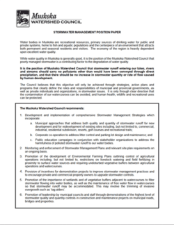 Stormwater Management Position Paper (2007)